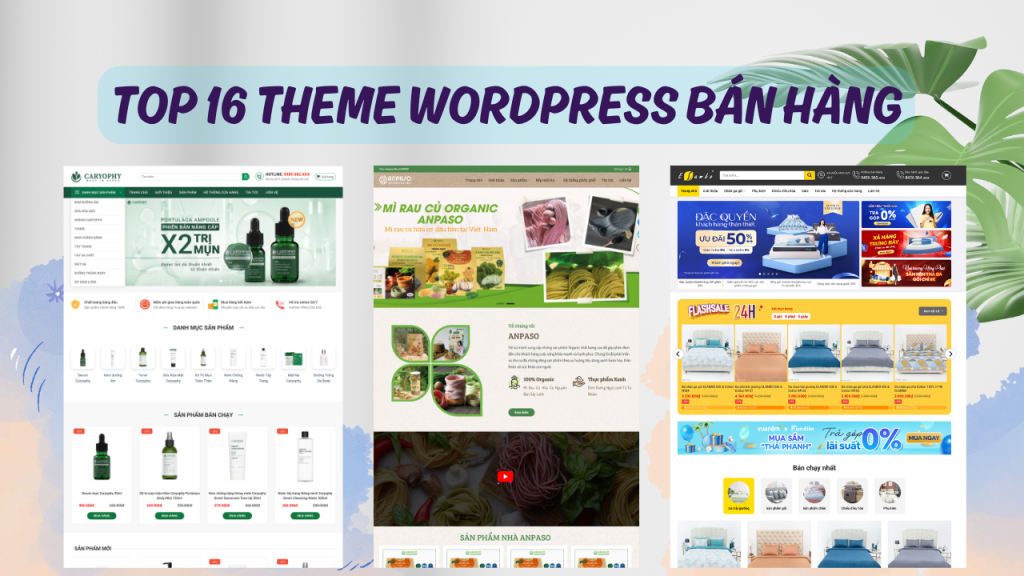 Top 16 mẫu theme wordpress bán hàng