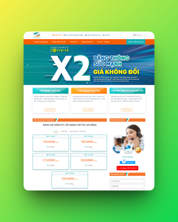 Theme wordpress bán gói cước Viettel Theme wordpress bán gói cước Viettel