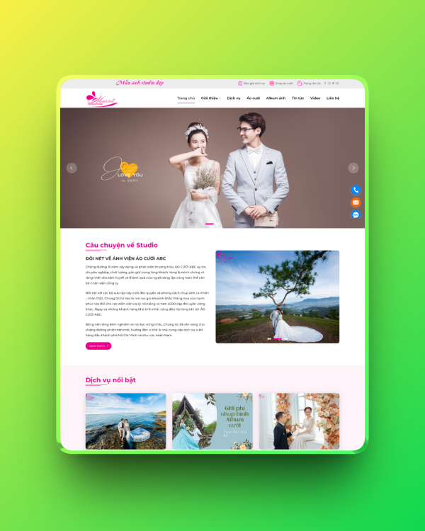 Theme wordpress studio ảnh cưới 02 Theme wordpress studio ảnh cưới 02