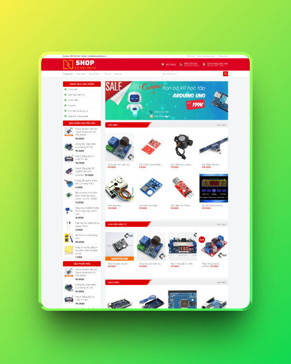 Theme wordpress bán linh kiện 01 Theme wordpress bán linh kiện 01