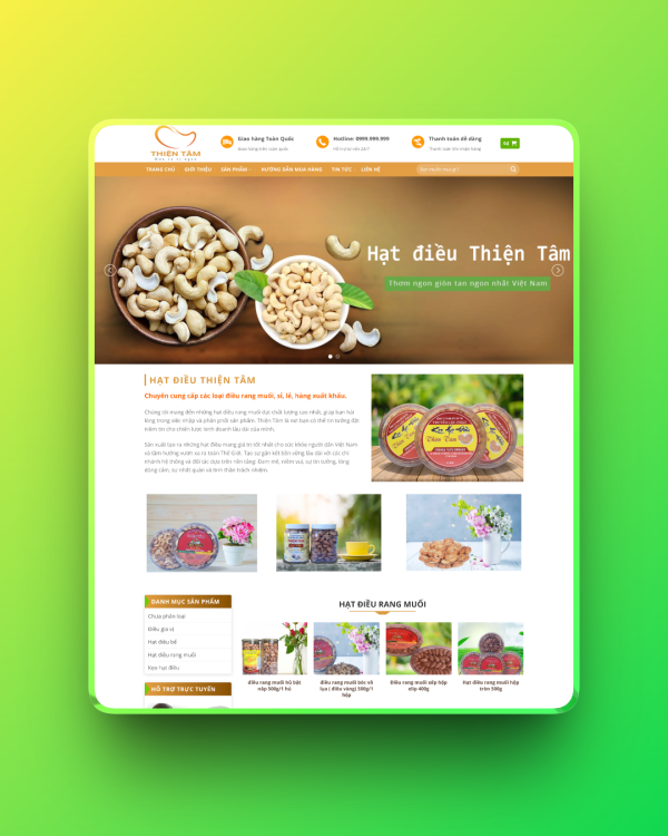 Theme wordpress nông sản hạt điều 01 Theme wordpress nông sản hạt điều 01