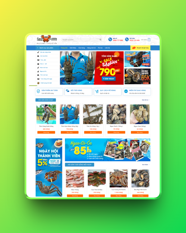 Theme wordpress bán hải sản Theme wordpress bán hải sản