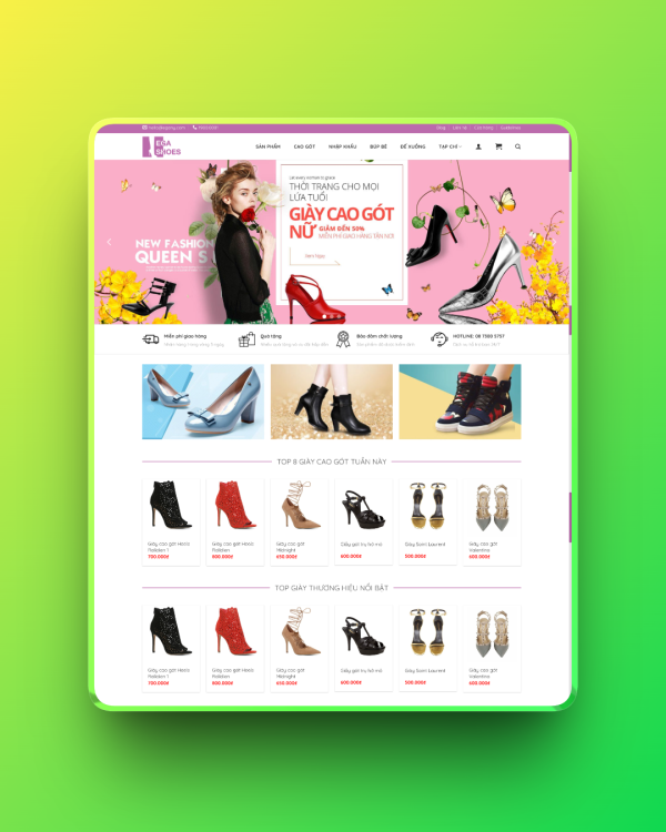 Theme wordpress bán giày nữ 01 Theme wordpress bán giày nữ 01