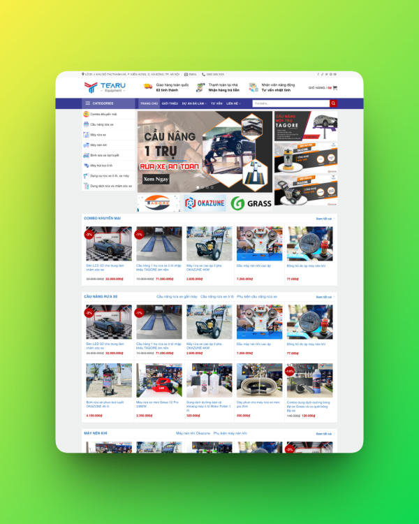 Theme wordpress bán thiết bị rửa xe ô tô Theme wordpress bán thiết bị rửa xe ô tô