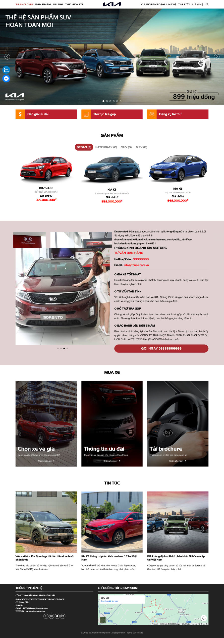 Theme WordPress hảng xe kia