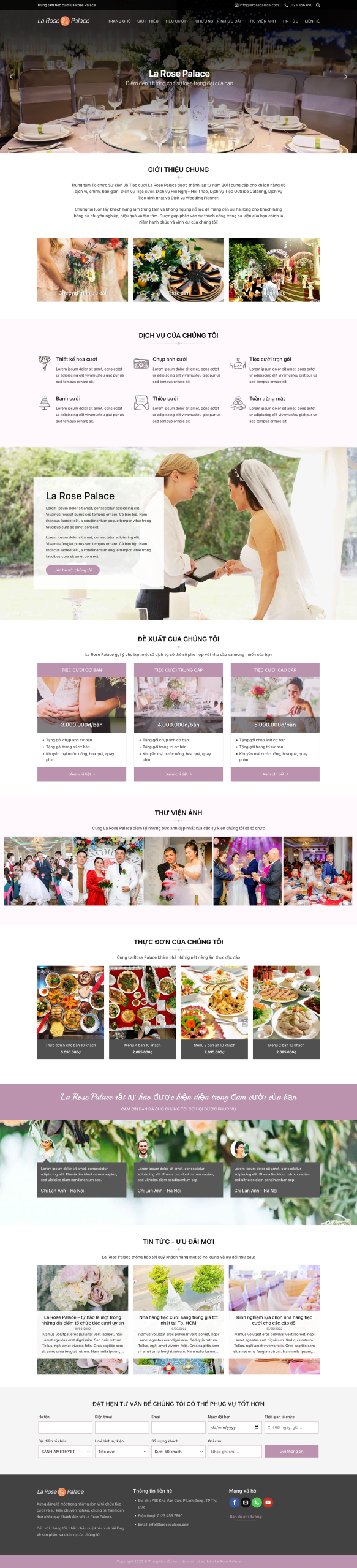 Theme wordpress dịch vụ tiệc cưới 