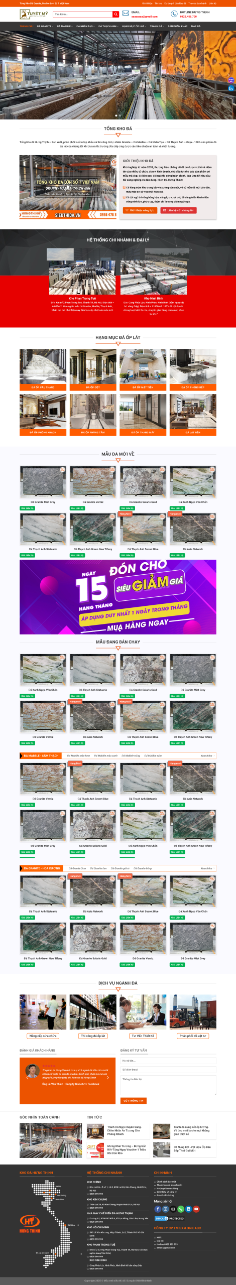 Theme wordpress xưởng đá 