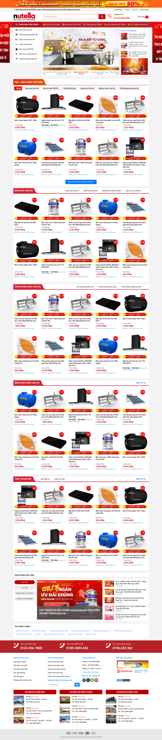 Theme wordpress bán bồn nước