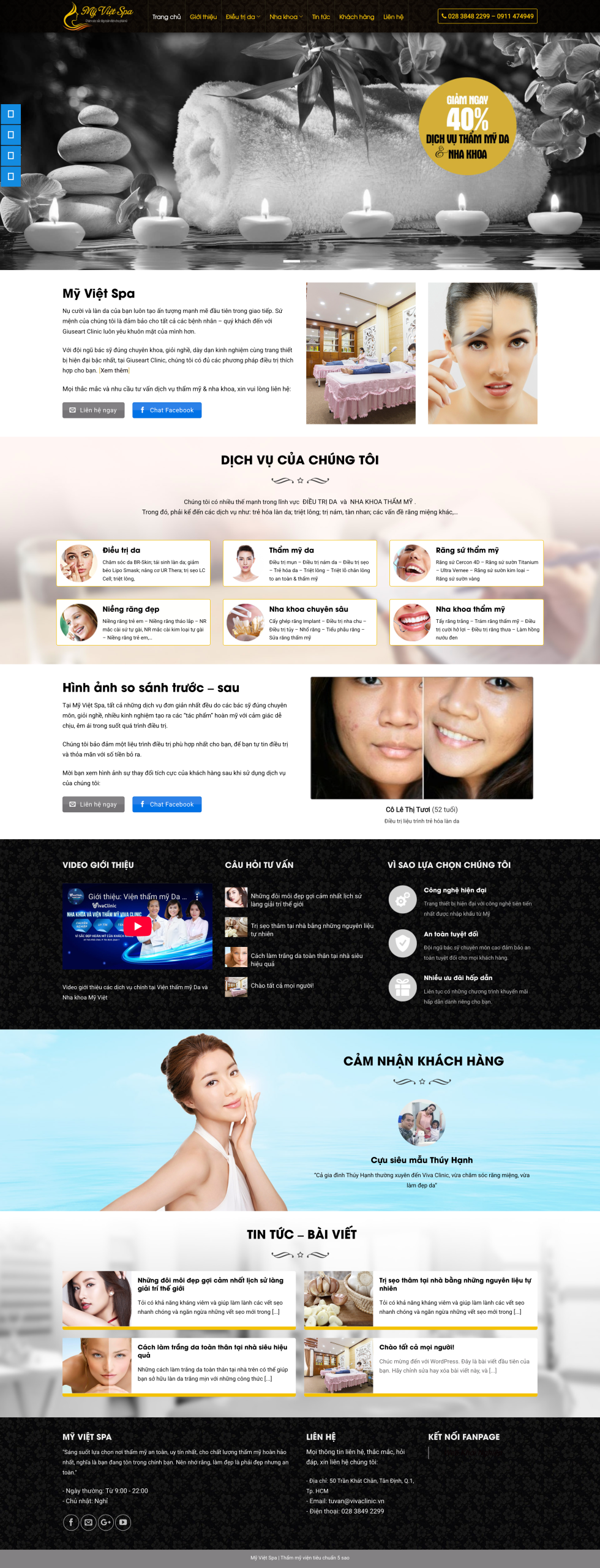Theme wordpress trung tâm Spa