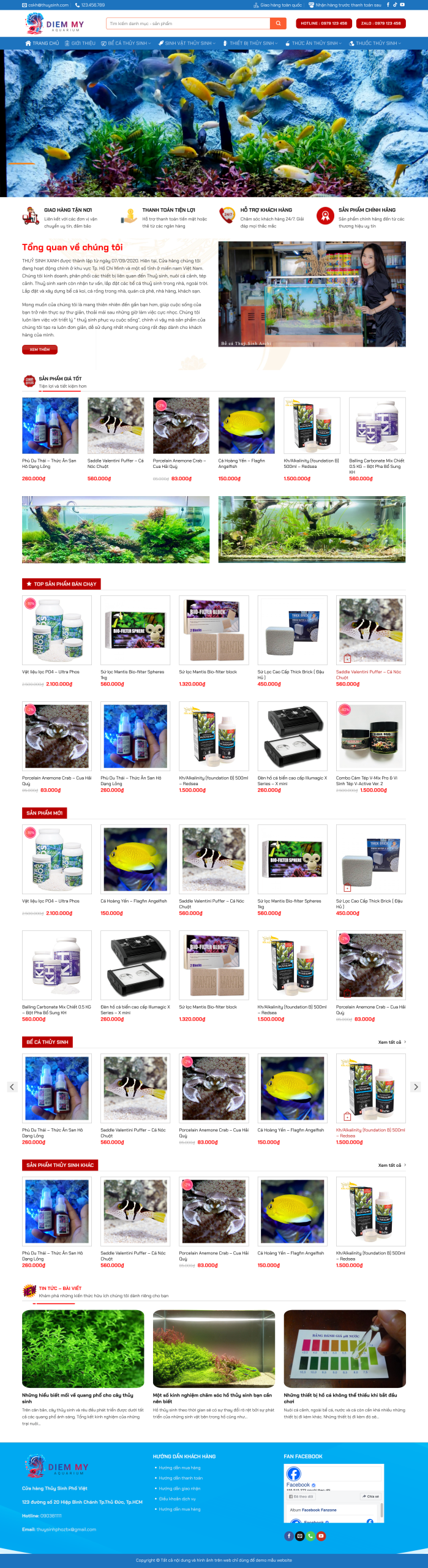 Theme wordpress bán cá cảnh