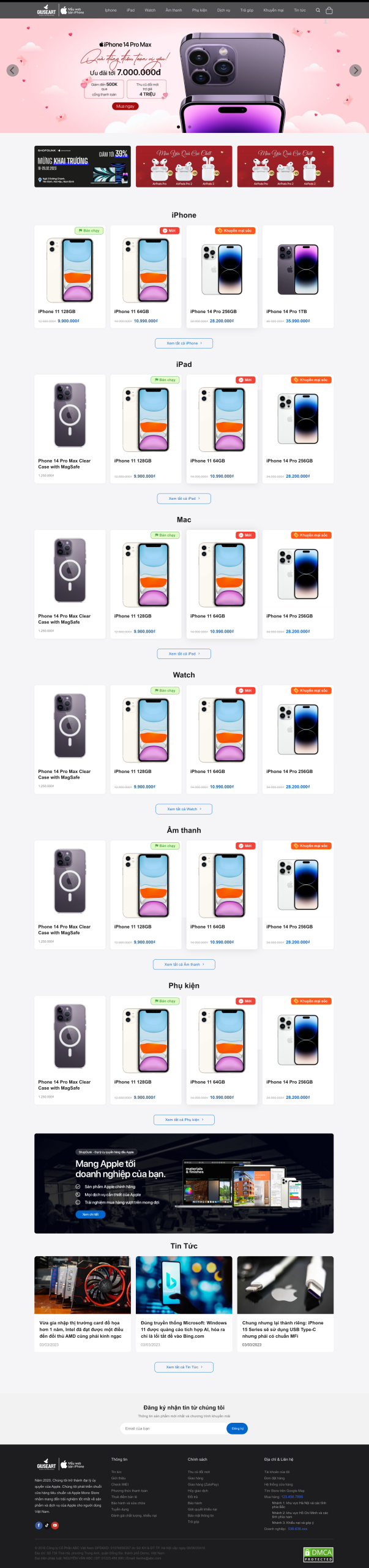 Theme wordpress shop bán điện thoại