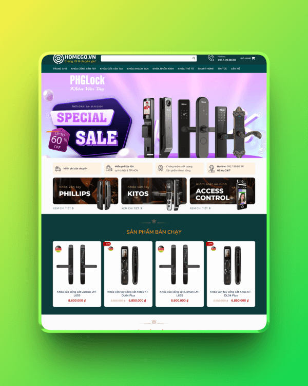 Theme wordpress bán khóa cửa vân tay