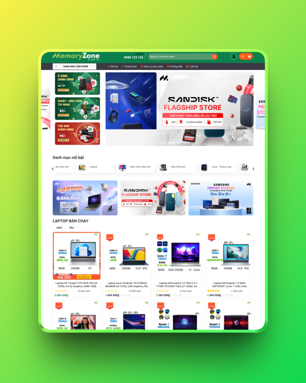 Theme wordpress bán máy tính 12 giống Memory Zone Theme wordpress bán máy tính 12 giống Memory Zone
