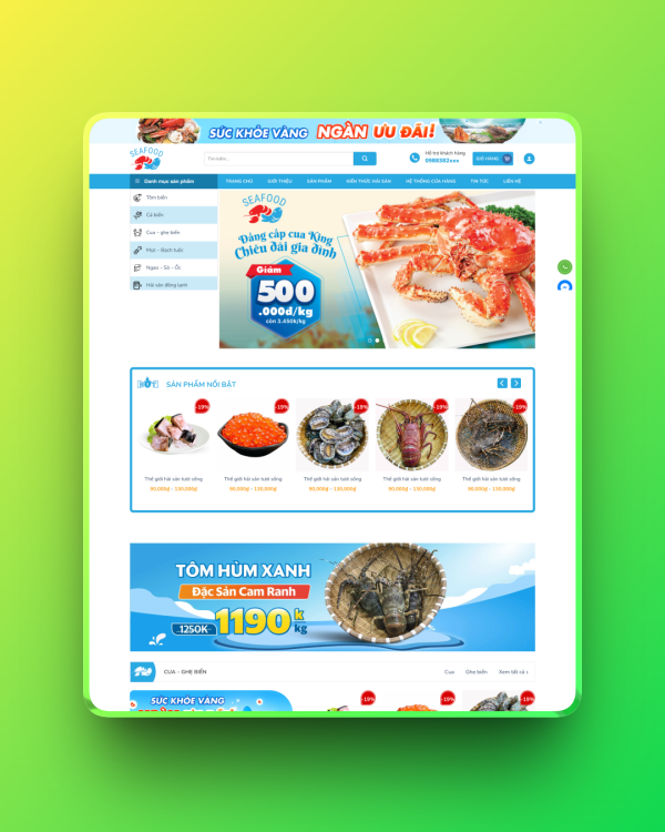Theme WordPress hải sản 2 Theme WordPress hải sản 2