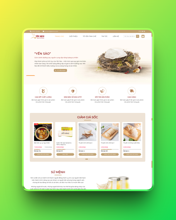 Theme wordpress bán yến xào 4 Theme wordpress bán yến xào 4