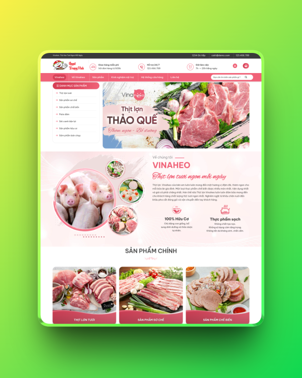 Theme wordpress bán thịt heo xúc xích Theme wordpress bán thịt heo xúc xích