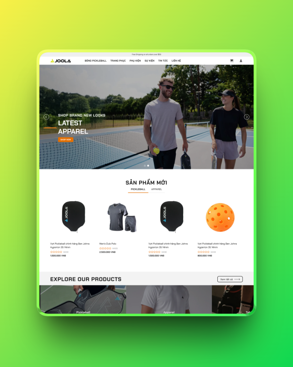 Theme WordPress bán dụng cụ chơi Pickleball Theme WordPress bán dụng cụ chơi Pickleball
