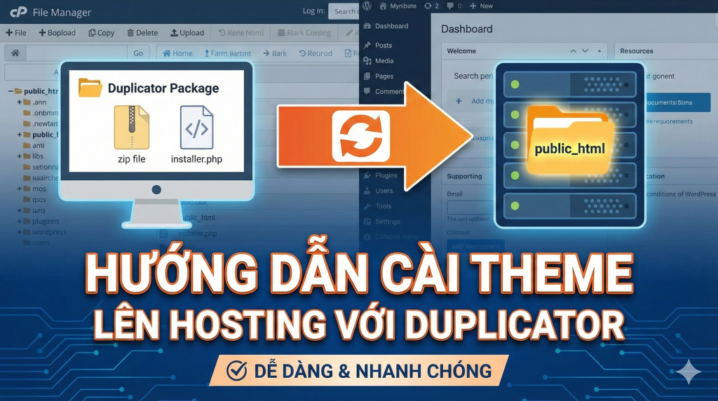 Hướng dẫn cài Theme (Mẫu giao diện) lên hosting với Duplicator