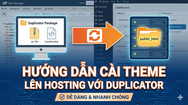Hướng dẫn cài Theme (Mẫu giao diện) lên hosting với Duplicator