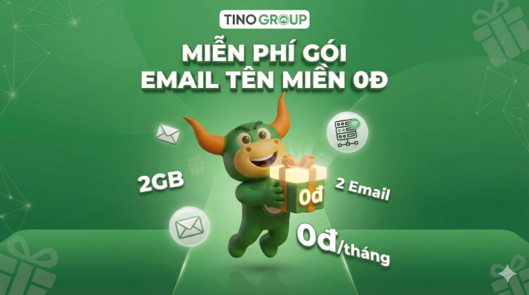 Miễn phí Email doanh nghiệp 0đ/5 năm tại Tino